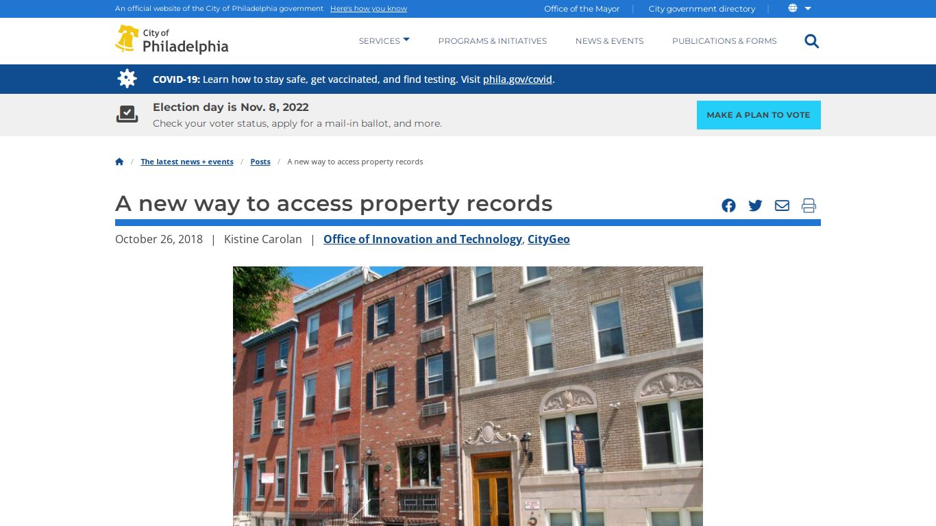 A new way to access property records - City of Philadelphia