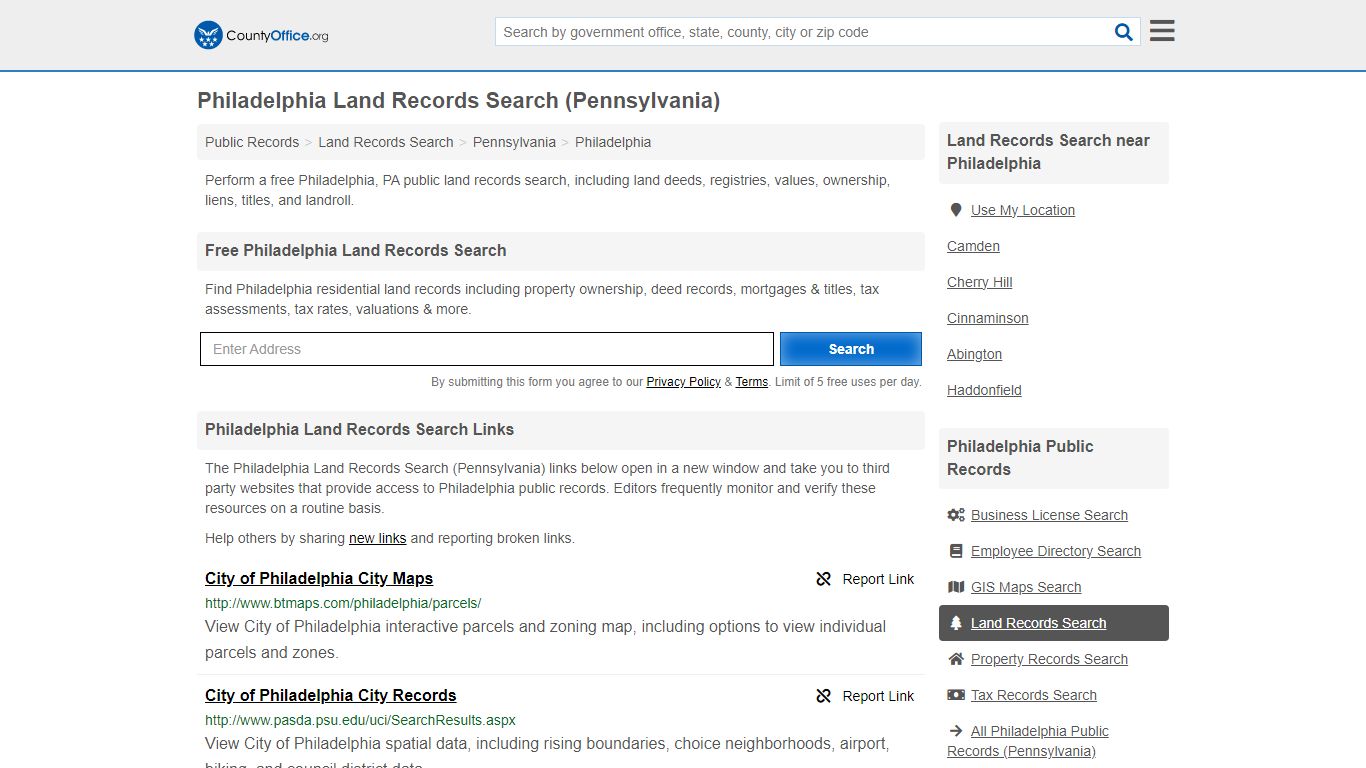 Philadelphia Land Records Search (Pennsylvania) - County Office